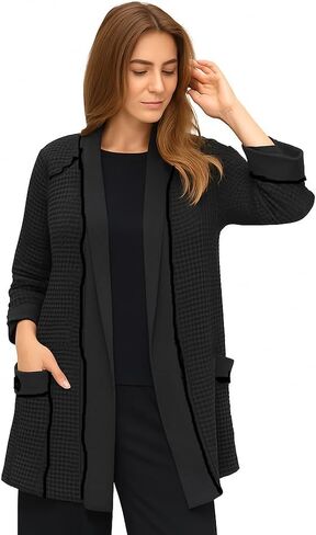 Focus Women's Open Front Waffle Cardigan Jacket - BW104 in Saudi Arabia