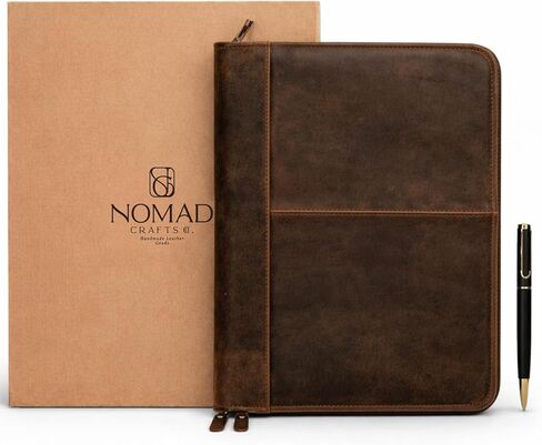 حافظة جلدية بسحاب - محفظة أعمال للرجال والنساء، محفظة وسادة قانونية، مجلد جلدي، حافظة احترافية للاجتماعات والمقابلات in Kuwait