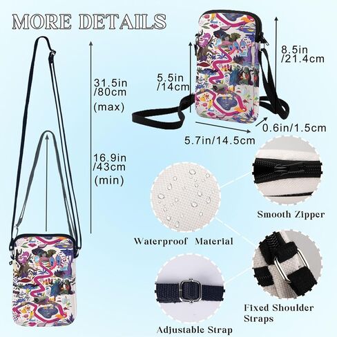 BWWKTOP Fairy Tales Alice Crossbody Purse Cheshire Cat Fans Gifts Alice Shoulder Bag Fairy Tales Alice Merch in Saudi Arabia