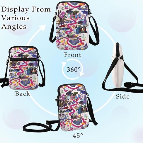 BWWKTOP Fairy Tales Alice Crossbody Purse Cheshire Cat Fans Gifts Alice Shoulder Bag Fairy Tales Alice Merch in Saudi Arabia