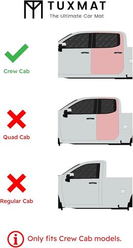 TuxMat - for GMC Canyon Crew Cab 2023-2026 Models - Custom Car Mats - Maximum Coverage, All Weather, Laser Measured - This Full Set Includes 1st and 2nd Rows in Saudi Arabia