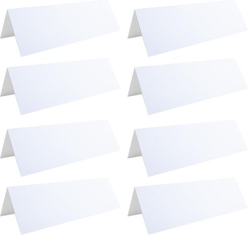 30 حزمة من بطاقات خيمة الاسم القابلة للطباعة، ورق قابل للطي فارغ مقاس 3.5 بوصة × 11 بوصة لبطاقات المكان وبطاقات الطاولة (أبيض) in Kuwait