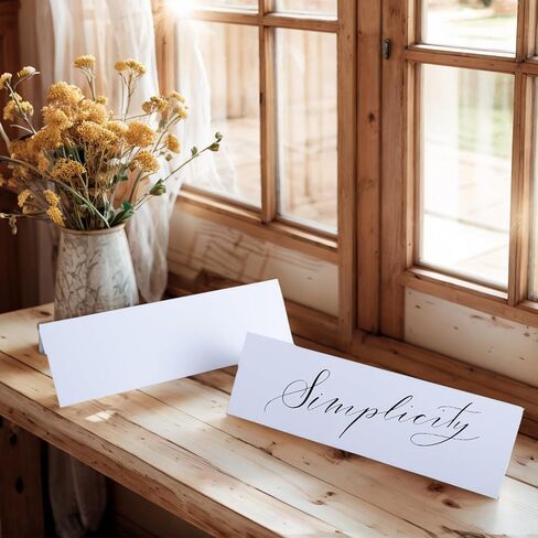 30 حزمة من بطاقات خيمة الاسم القابلة للطباعة، ورق قابل للطي فارغ مقاس 3.5 بوصة × 11 بوصة لبطاقات المكان وبطاقات الطاولة (أبيض) in Kuwait