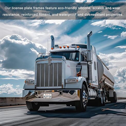 Sun Walker 2 PCS Silicone Front License Plate Frame, Rust & Rattle Proof Car Tag Holder with Drainage Holes, Weather-Proof License Plate Bracket for US and CA Standard Cars in Kuwait