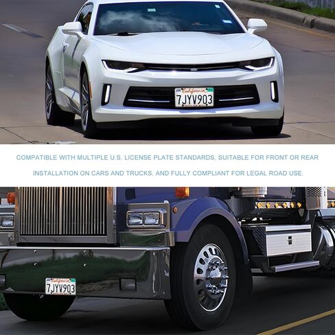 Sun Walker 2 PCS Silicone Front License Plate Frame, Rust & Rattle Proof Car Tag Holder with Drainage Holes, Weather-Proof License Plate Bracket for US and CA Standard Cars in Kuwait