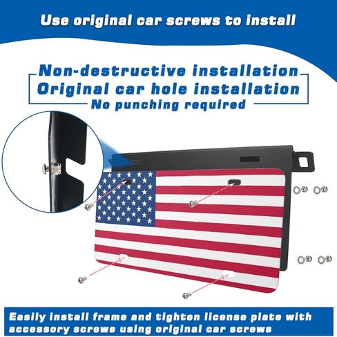 إطار لوحة الترخيص الأمامي لسيارة Ford Bronco 2021-2024 حامل حامل لوحة ترخيص من سبائك الألومنيوم (نجمة الحرية) in Kuwait