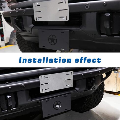 إطار لوحة الترخيص الأمامي لسيارة Ford Bronco 2021-2024 حامل حامل لوحة ترخيص من سبائك الألومنيوم (نجمة الحرية) in Kuwait