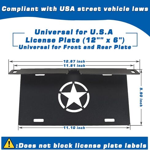 إطار لوحة الترخيص الأمامي لسيارة Ford Bronco 2021-2024 حامل حامل لوحة ترخيص من سبائك الألومنيوم (نجمة الحرية) in Kuwait