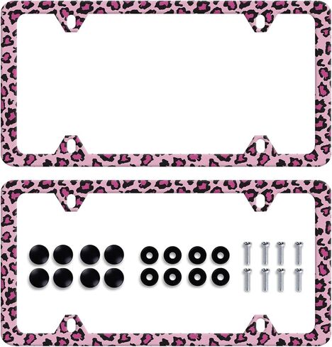 2pcs Ocean Wave License Plate Frame Blue Texture Waves Print License Plate Holders Stainless Steel Colorful Auto Accessory Bracket Holes Screws Universal Us Car License Plate Frames 6.2 x 12.2 Inch in Kuwait