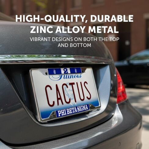 Desert Cactus Phi Beta Sigma إطار لوحة الترخيص رقم الخط # حامل بطاقة السيارة المعدنية للأمام أو الخلف للسيارة (إطار #2) in Saudi Arabia