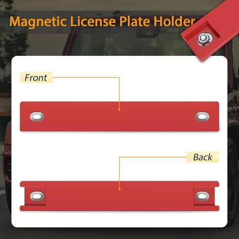 6 Pack Premium Magnetic Demo Tag, Red Rubber Coated Temp Tag Holder for Car Dealer License Plates on Test Drives, Magnetic License Plate Holder Temporary License Plate Magnet for Car (6Pcs Red) in Kuwait
