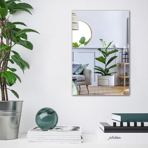 2 Pack 16"x12" Acrylic Mirror Sheet, Self-Adhesive Flexible Non-Glass Mirror Tile for Bathroom, Bedroom, Home Wall Decor - Shatterproof and Unbreakable Mirror Sticker (2.5mm Thick) in Saudi Arabia