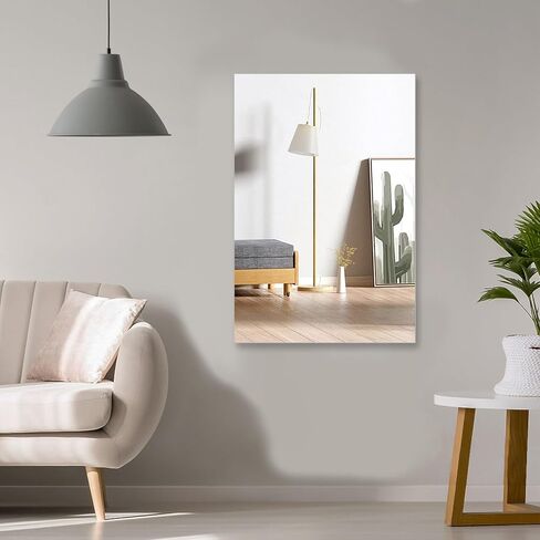 2 Pack 16"x12" Acrylic Mirror Sheet, Self-Adhesive Flexible Non-Glass Mirror Tile for Bathroom, Bedroom, Home Wall Decor - Shatterproof and Unbreakable Mirror Sticker (2.5mm Thick) in Saudi Arabia