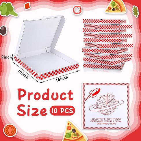10 Pack Corrugated Pizza Planet Box 16 x 16 Inch Large Pizza Planet Boxes Bulk for Cake Cookies Food White Pizza Planet Decorations for Inspired Story Party Favor in Saudi Arabia