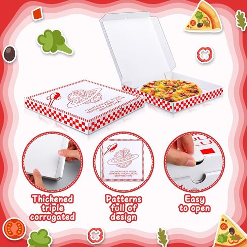 10 Pack Corrugated Pizza Planet Box 16 x 16 Inch Large Pizza Planet Boxes Bulk for Cake Cookies Food White Pizza Planet Decorations for Inspired Story Party Favor in Saudi Arabia