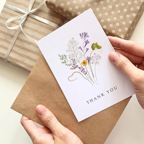 48 Pack Floral Thank You Cards with Envelopes, Wildflower Thank You Notes with Kraft Envelopes for Wedding Bridal Shower Baby Shower Teachers Graduation, 4 x 6 Inch in Saudi Arabia