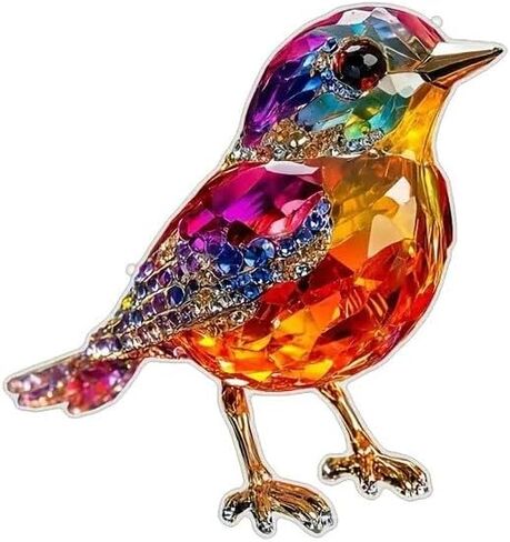 1PC Colorful Acrylic Bird Suncatcher Hanging, 7.8 inch Window Decor with Printed Stained Glass Style Design, Rainbow Maker Wall Art, Gift Idea & Garden Ornament Indoor Outdoor Use/DW-22 in Saudi Arabia