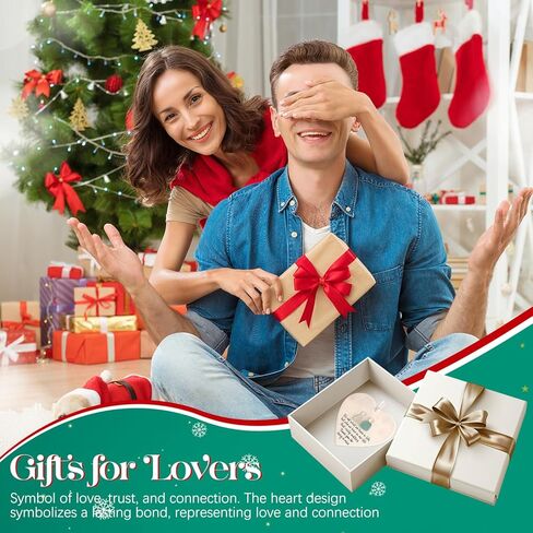 قطعتان من ديكور الصداقة من زجاج البحر على شكل قلب، تذكار قلب الصداقة الخالدة - قلادة عيد الميلاد، فن زجاج البحر لشجرة عيد الميلاد المعلقة، للأصدقاء أو العشاق in Kuwait