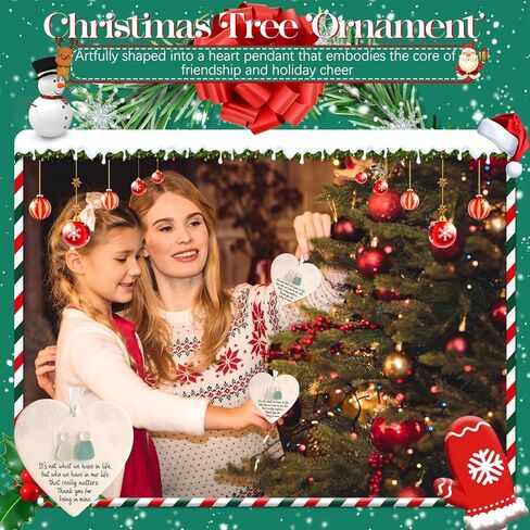 قطعتان من ديكور الصداقة من زجاج البحر على شكل قلب، تذكار قلب الصداقة الخالدة - قلادة عيد الميلاد، فن زجاج البحر لشجرة عيد الميلاد المعلقة، للأصدقاء أو العشاق in Kuwait