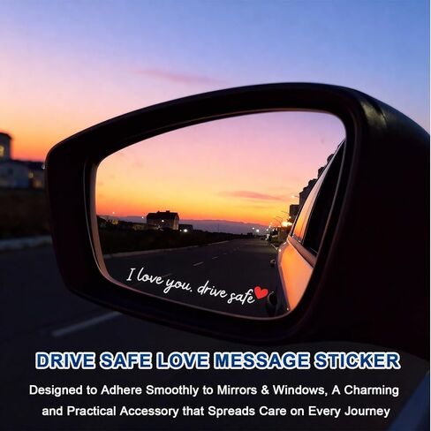 4pcs Cross for Car Set, Rear View Mirror Accessories, Car Mirror Hanging Accessories,with 3Pcs I Love You Drive Safe Mirror Sticker Handmade Boho Crystal Decoration for Women, Car Charm in Kuwait