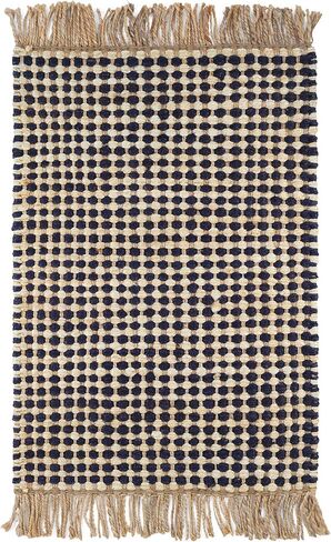 Dash & Albert Kuba Black Handwoven Jute Rug, 2 X 3 Feet, Black Geometric Pattern in Kuwait