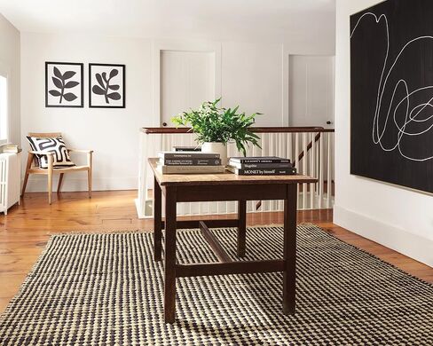 Dash & Albert Kuba Black Handwoven Jute Rug, 2 X 3 Feet, Black Geometric Pattern in Kuwait