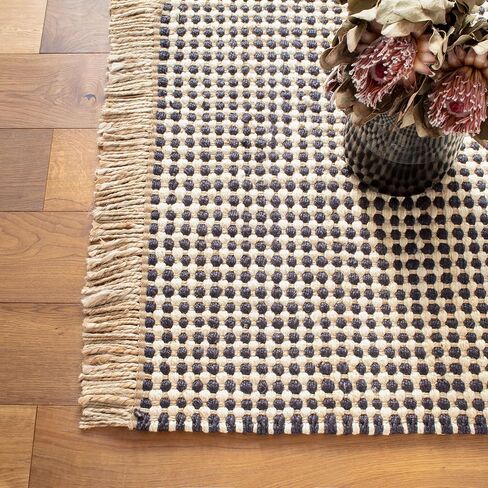 Dash & Albert Kuba Black Handwoven Jute Rug, 2 X 3 Feet, Black Geometric Pattern in Kuwait