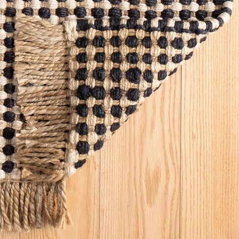 Dash & Albert Kuba Black Handwoven Jute Rug, 2 X 3 Feet, Black Geometric Pattern in Kuwait