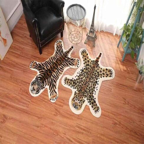 Tiger Print Rug, Faux Fur Cowhide Skin Rug Animal Printed Area Rug Carpet for Decorating Kids Room, Under Coffee Table, Cowboy-Themed Nursery, Jungle Themed Room, Playroom in Saudi Arabia