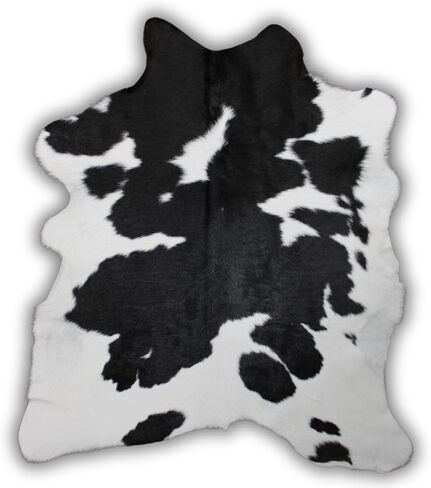 سجادة من جلد البقر الطبيعي بنسبة 100% - سجادة من جلد العجل لغرفة المعيشة الحديثة وغرفة النوم ومنطقة المكتب وسجادة الأرضية - جلد العجل باللون البني المحمر والأبيض مقاس 3 أقدام × 3 أقدام in Kuwait