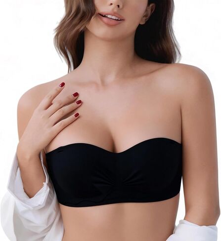 Strapless Bras for Women Push Up Seamless Bandeau Bra Wireless Tube Top Bra for Backless Dresses Wedding Daily Wear in Kuwait