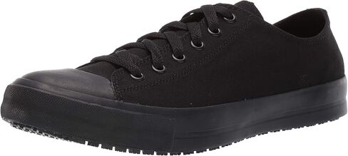 Shoes for Crews Delray, Men's, Women's, Unisex Leather Work Shoes, Slip Resistant, Water Resistant, Black, Men's 3.5 / Women's 5 in Kuwait