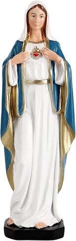 TALPGOD Immaculate Heart of Mary,6 Inch Blessed Holy Mother Virgin Mary Statue Catholic Altar Home Decor,Holy Mother Religious Gift for Mom,Catholic Art Hand Painted Renaissance Sculpture Collection in Kuwait