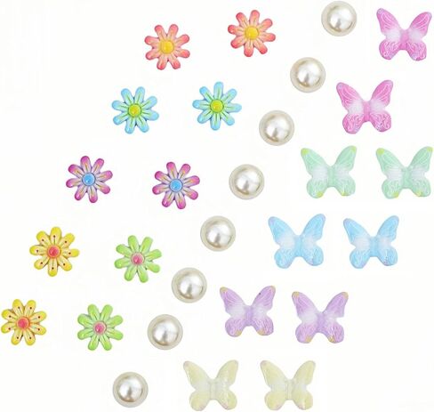 سحر الأحذية زهرة للنساء، سحر الأحذية فراشة اللؤلؤ بلينغ، سحر الفتيات ماكرون تسد الصنادل الديكور، هدايا عيد ميلاد الحزب in Kuwait