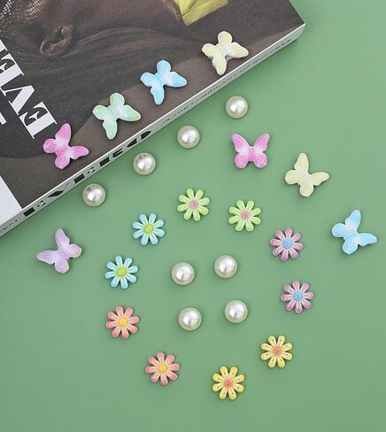 سحر الأحذية زهرة للنساء، سحر الأحذية فراشة اللؤلؤ بلينغ، سحر الفتيات ماكرون تسد الصنادل الديكور، هدايا عيد ميلاد الحزب in Kuwait