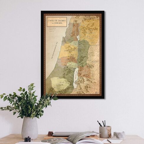12 Tribes of Israel Bible Poster - Ancient Holy Land Artwork from Biblical Times for classroom, Bible map for church, Christian wall decor (16x20") in Saudi Arabia