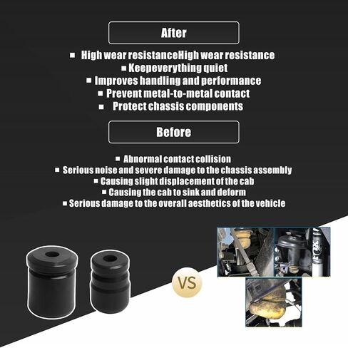 4PC Upgrade Polyurethane 1-1303 Front Bump Stops and 1-1304 Rear Bump Stop Kit for Jeep Wrangler JK JKU Sport Rubicon Sahara Freedom Unlimited Models 2007-2018(Black) in Saudi Arabia