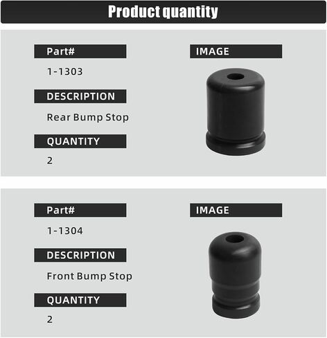 4PC Upgrade Polyurethane 1-1303 Front Bump Stops and 1-1304 Rear Bump Stop Kit for Jeep Wrangler JK JKU Sport Rubicon Sahara Freedom Unlimited Models 2007-2018(Black) in Saudi Arabia