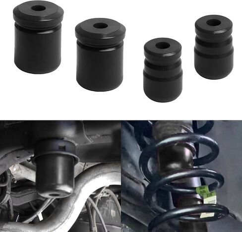 4PC Upgrade Polyurethane 1-1303 Front Bump Stops and 1-1304 Rear Bump Stop Kit for Jeep Wrangler JK JKU Sport Rubicon Sahara Freedom Unlimited Models 2007-2018(Black) in Saudi Arabia