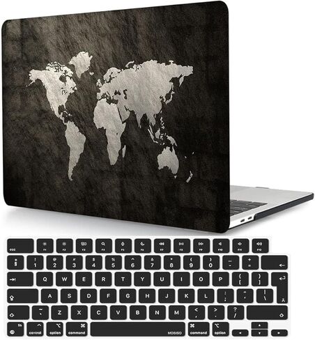 حافظة متوافقة مع ماك بوك 16 بوصة 2019 2020 موديل A2141 مع شريط اللمس ومعرف اللمس، غطاء حماية بلاستيكي صلب 2 في 1 وواقي لوحة المفاتيح لجهاز ماك بوك برو 16 2019 - خريطة in Kuwait