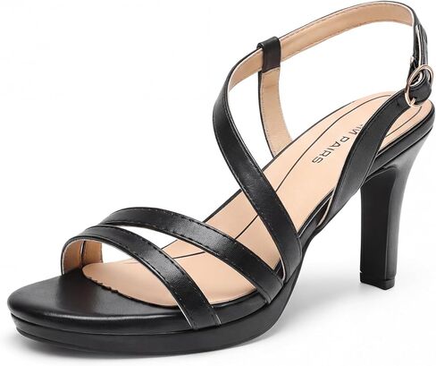 DREAM PAIRS Women's Strappy High Heels Dress Shoes | Platform Heeled Sandals Open Toe Comfortable Shoes with Adjustable Ankle Strap in Saudi Arabia