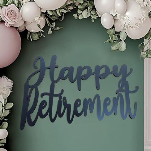 علامة التقاعد السعيدة للخلفية، خلفية تقاعد خشبية للديكور الرسمي المتقاعد المضحك لوازم ديكورات الحفلات للرجال والنساء هدايا كشك الصور الدعائم in Kuwait