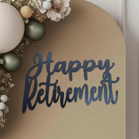 علامة التقاعد السعيدة للخلفية، خلفية تقاعد خشبية للديكور الرسمي المتقاعد المضحك لوازم ديكورات الحفلات للرجال والنساء هدايا كشك الصور الدعائم in Kuwait