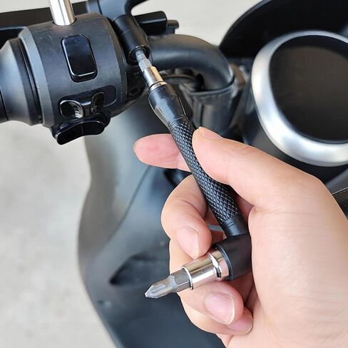 21-Piece Mini Ratchet Wrench & Bit Set - 1/4" Drive Ultra Low Profile Right Angle Screwdriver Kit with Metric Sockets (5-13mm) - Portable EDC Repair Tool for Bike, Car & Tight Spaces in Saudi Arabia