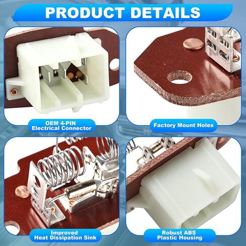 FAERSI 973-013 طقم مقاوم محرك منفاخ HVAC مع سرج سلكي متوافق مع 2003-2014 Ford E-150 E-250 E-350 E-450 E-550، 1999-2007 F-250 F-350 F-450 F-550 Super Duty يستبدل 4C2Z19A706AA 973404 in Saudi Arabia
