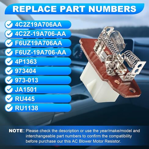 FAERSI 973-013 طقم مقاوم محرك منفاخ HVAC مع سرج سلكي متوافق مع 2003-2014 Ford E-150 E-250 E-350 E-450 E-550، 1999-2007 F-250 F-350 F-450 F-550 Super Duty يستبدل 4C2Z19A706AA 973404 in Saudi Arabia