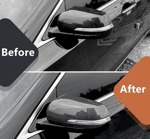 Cnaurda Carbon Fiber Style ABS Car Exterior Mirror Cover Door Side Rear View Mirror Cover Shell Compatible with 2016-2020 Genesis G80 DH Accessories in Kuwait