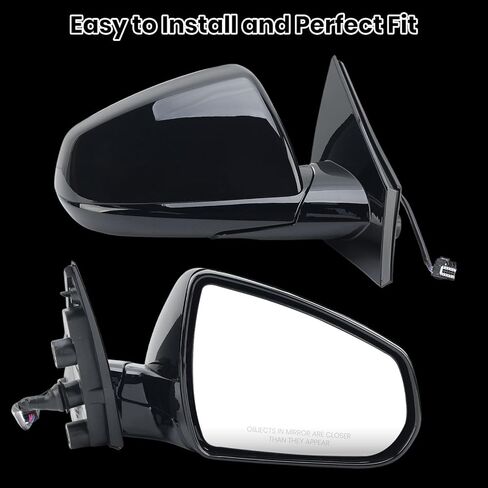 Right Passenger Side Mirror Compatible with 2010-2016 Cadillac SRX Right Side Rear Door Mirror with Heated Manual Folding 5 Pins Black GM1321445 20774505 20953692 in Saudi Arabia