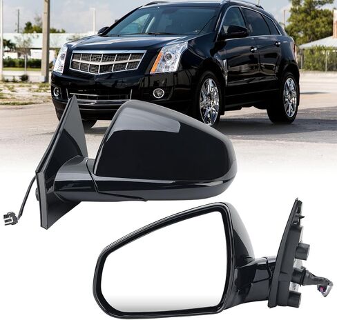 Right Passenger Side Mirror Compatible with 2010-2016 Cadillac SRX Right Side Rear Door Mirror with Heated Manual Folding 5 Pins Black GM1321445 20774505 20953692 in Saudi Arabia