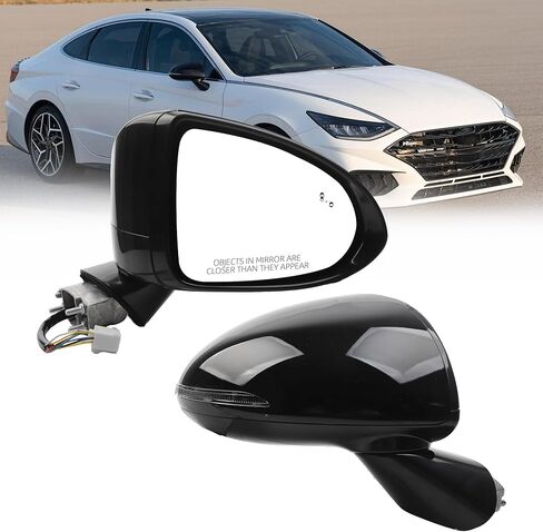 Right Passenger Side Exterior Side Mirror Compatible With 2020-2022 Hyundai Sonata Manual Folding Power Glass Heated Turn Signa Blind Spot 87620L0040 (8Pin) in Kuwait